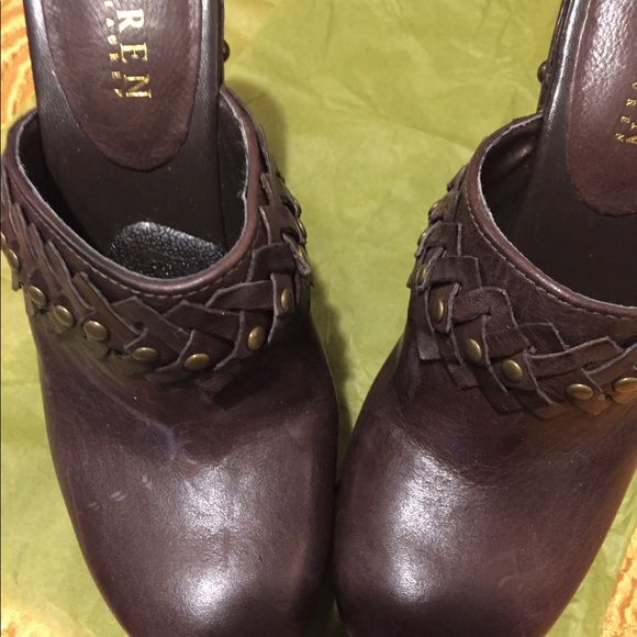 Slip in RL mules.Always stored in box, comfortable leather. 4.75” heel.True fit. - Picture 2 of 3